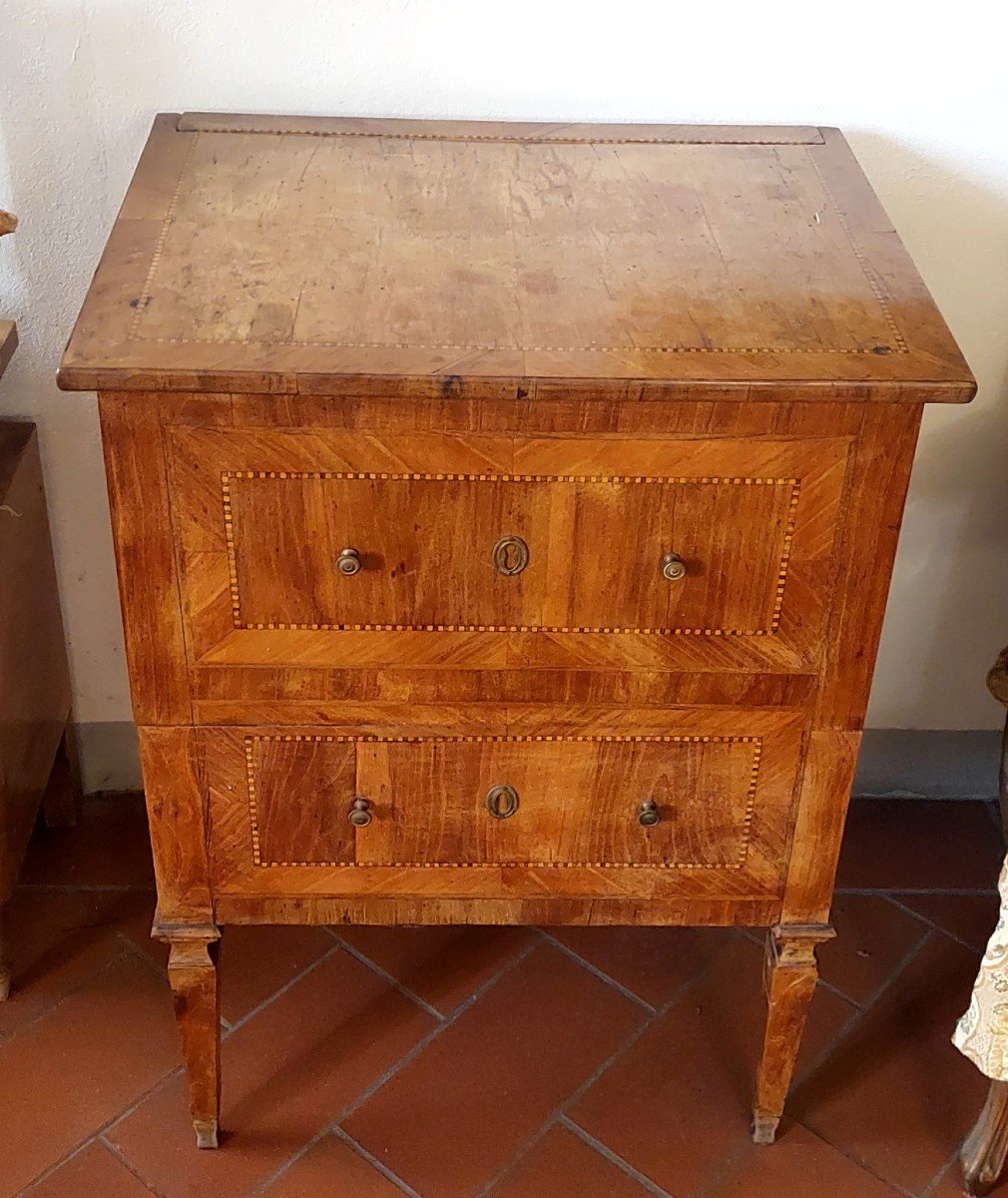 Proantic Commode Originale Louis XVI En Placage Toscane XVIIIe Sièc