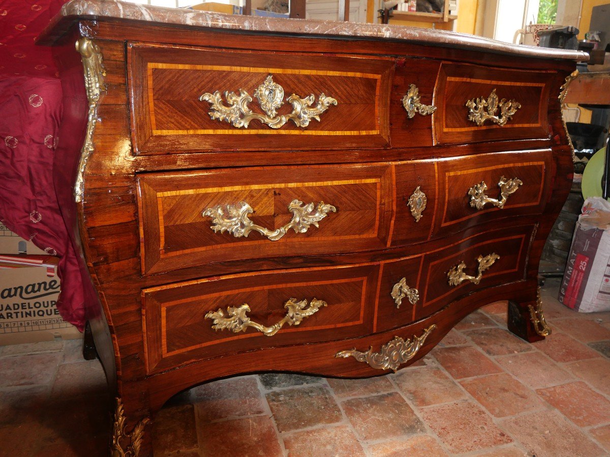 Proantic Louis XV Curved Commode By Antoine Lardin 18th