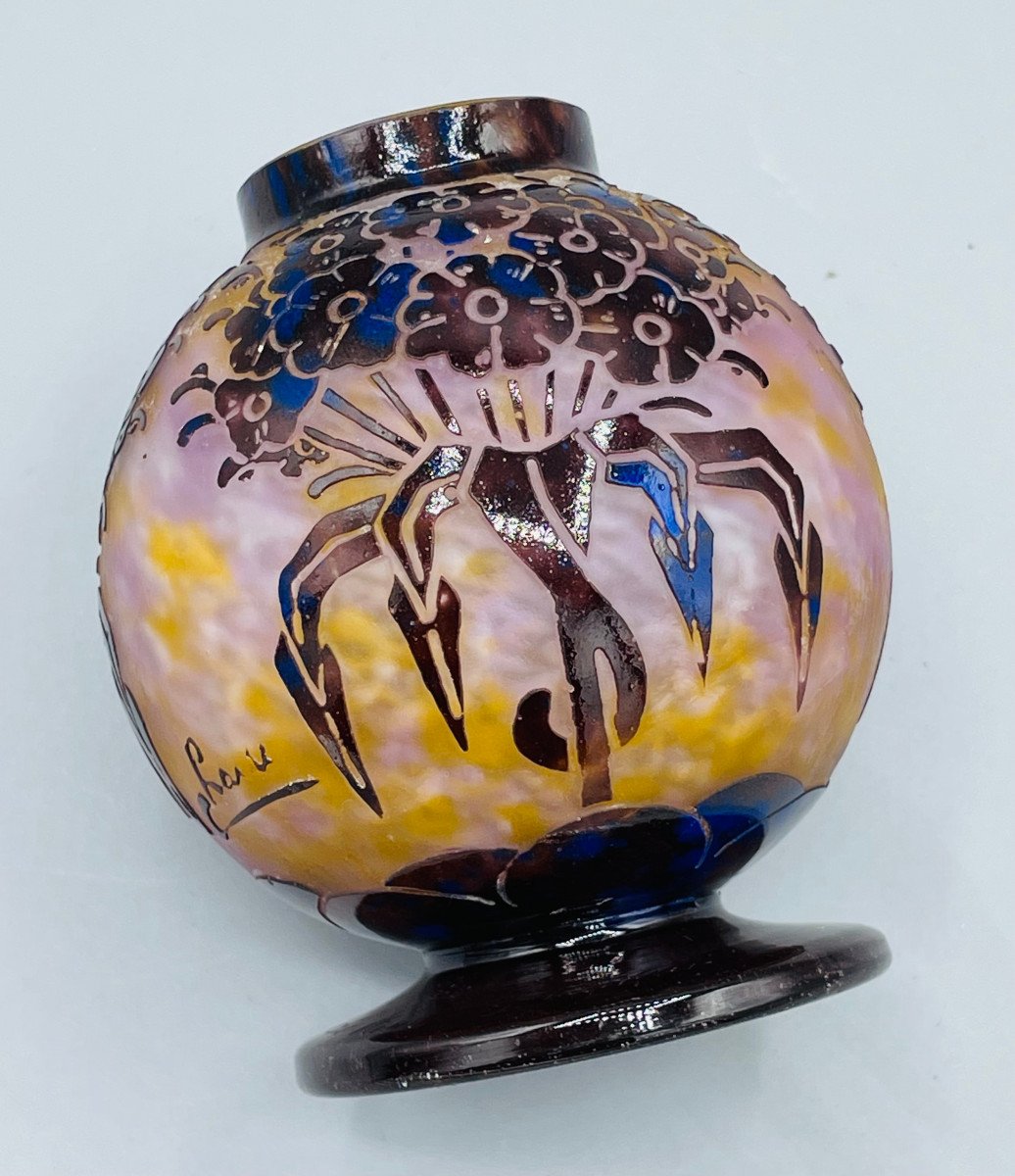 Proantic Petit Vase Boule Art D Co Schneider Le Verre Fran Ais Ve