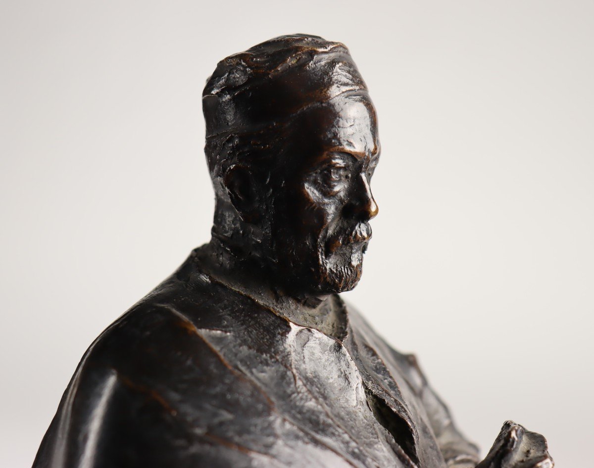 Proantic Louis Pasteur Sculpture En Bronze Par Th Odore Rivi Re