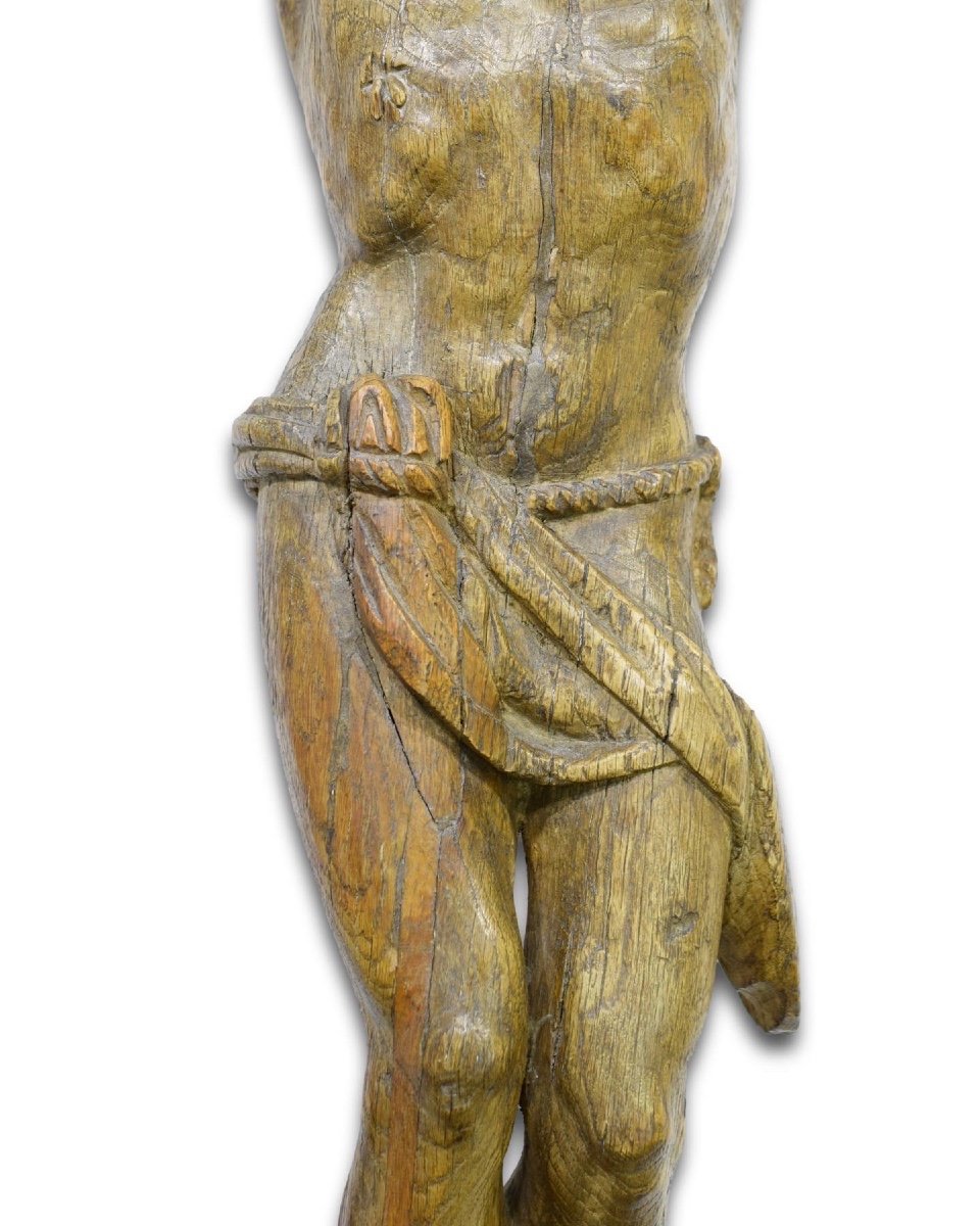 Proantic Large Oak Sculpture Of The Crucified Christ French Th Ce