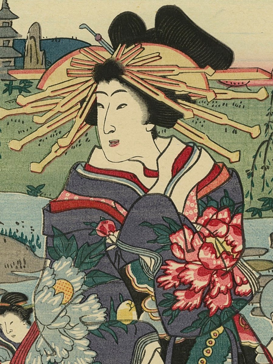 Proantic Toyohara Kunichika Japanese Print Ukiyo E Geisha