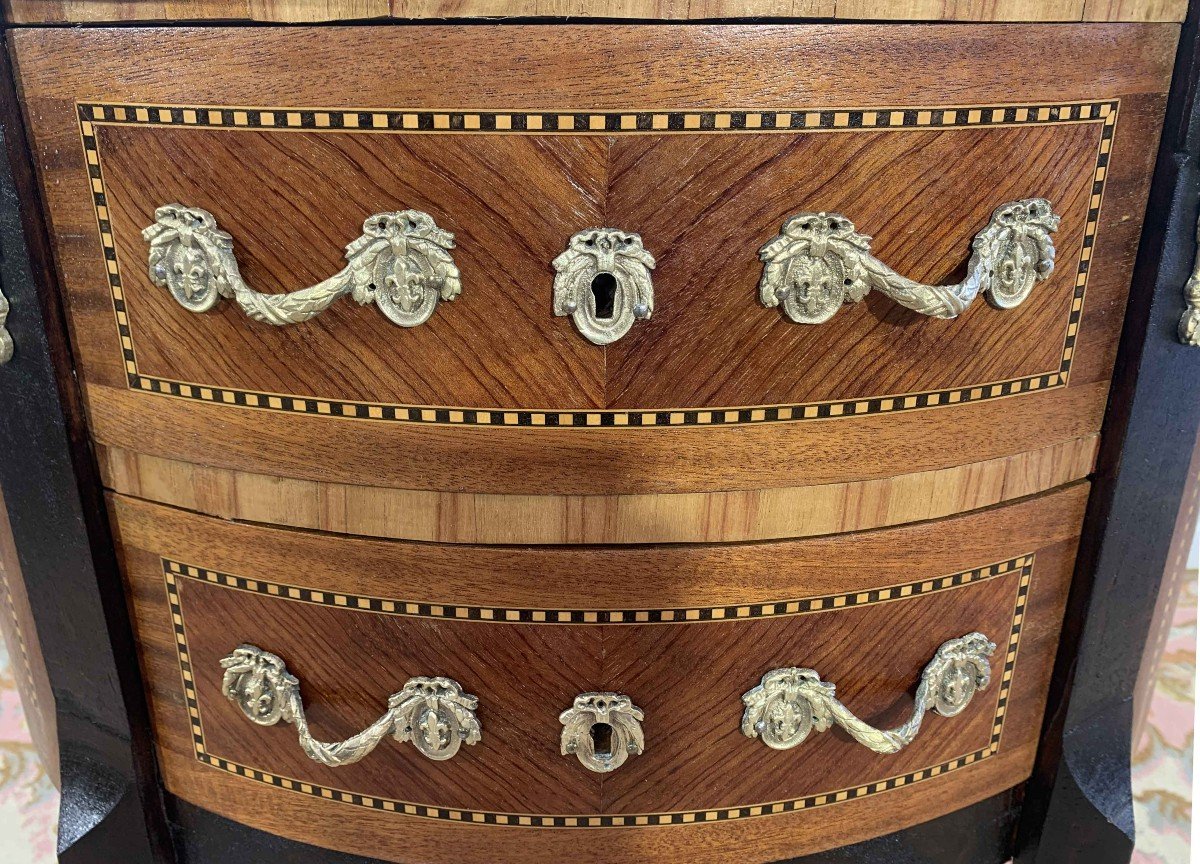 Proantic Commode Demi Lune Style Louis Xvi