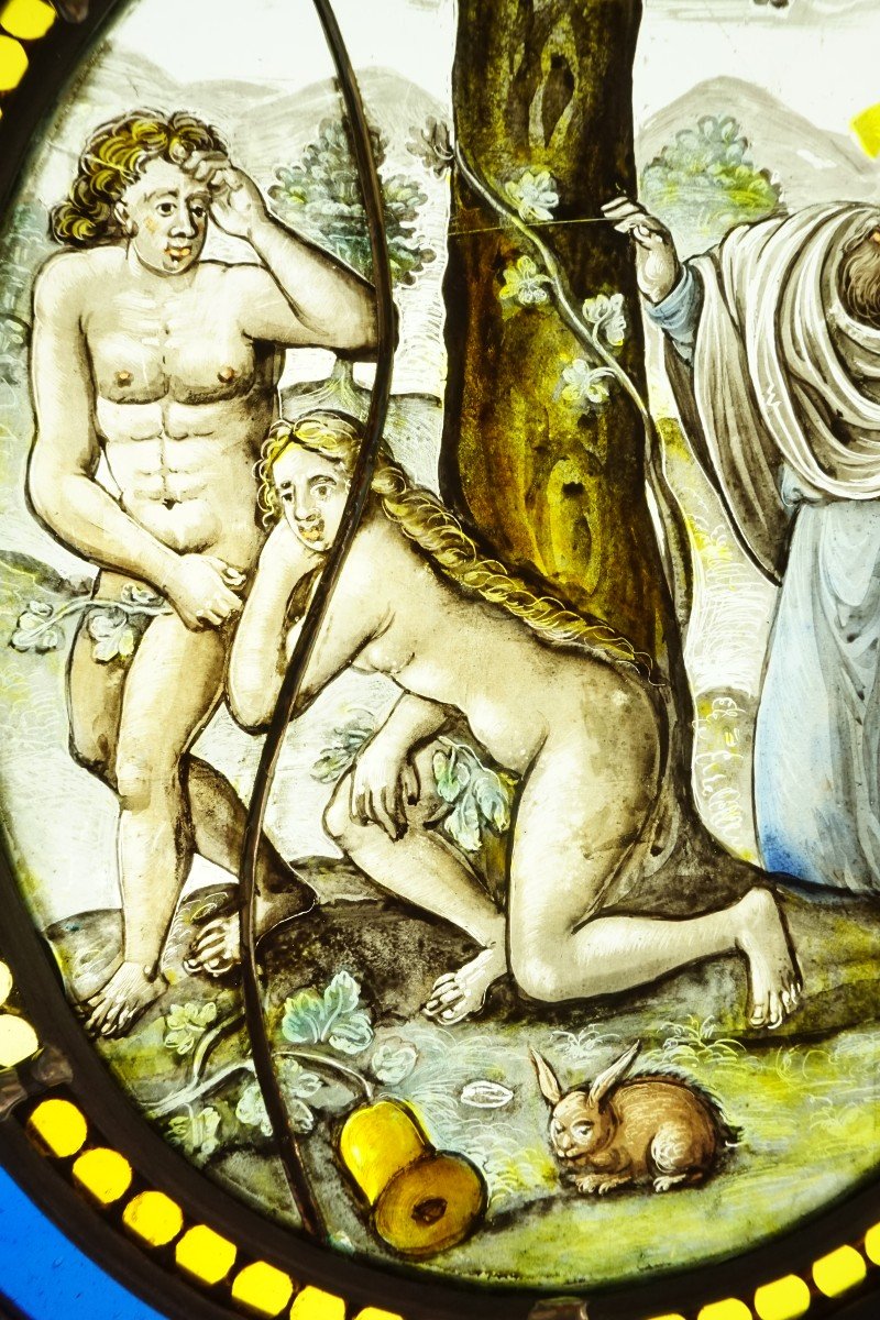 Proantic Stained Glass Adam And Eve Expelled From Paradise