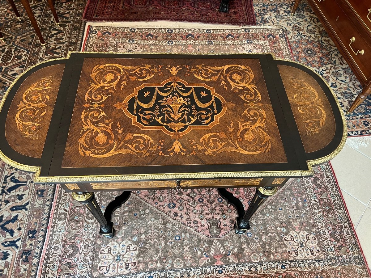 Proantic Napoleon Iii Period Marquetry Table Desk