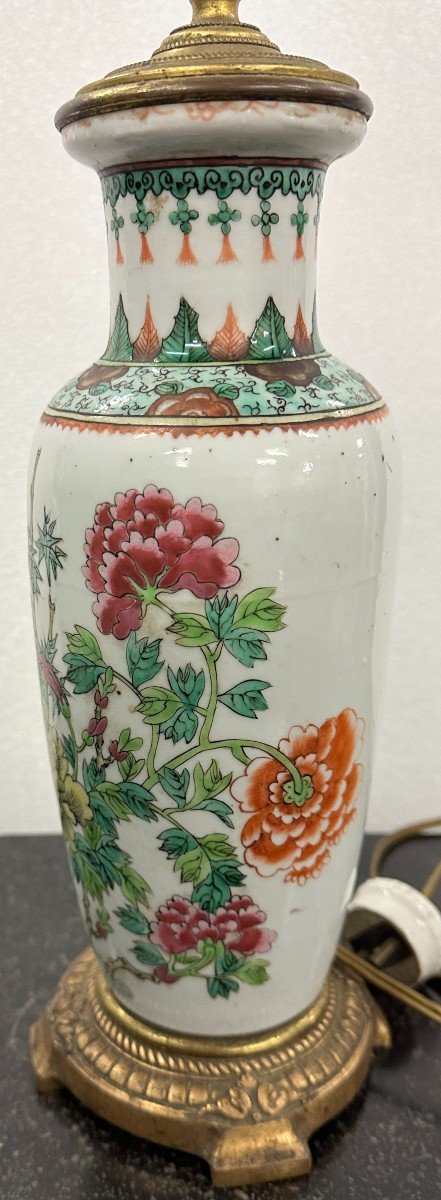 Proantic Beau Vase Rouleau En Porcelaine De Chine Xixe Maill E Mont