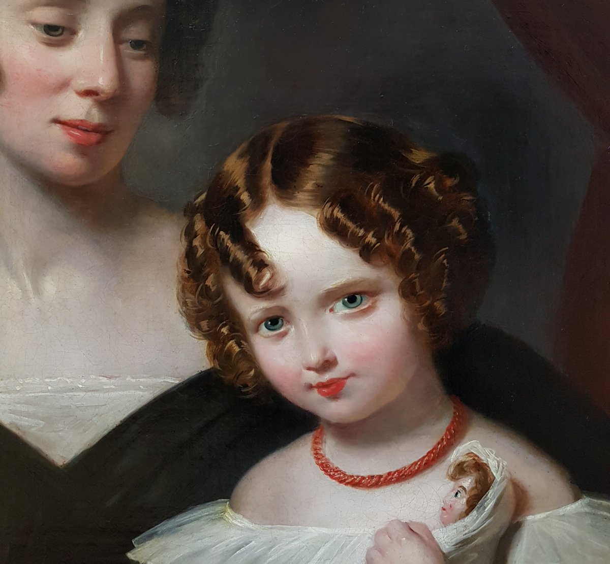 Proantic Portrait D Une Femme Et Sa Fille Vers 1830