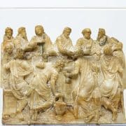 This Last Supper scene is a 16th- or 17th-century alabaster relief from Mechelen. Presented by Ars Antiqua SRL.