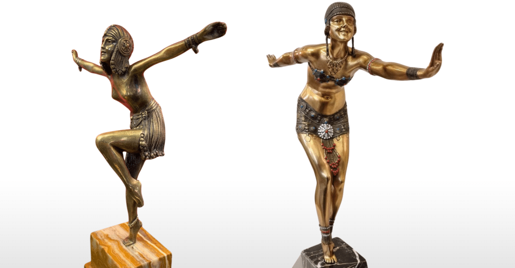 Chain Dancer and Phoenician dancer by Chiparus - Ouestampille Achille Antiquites