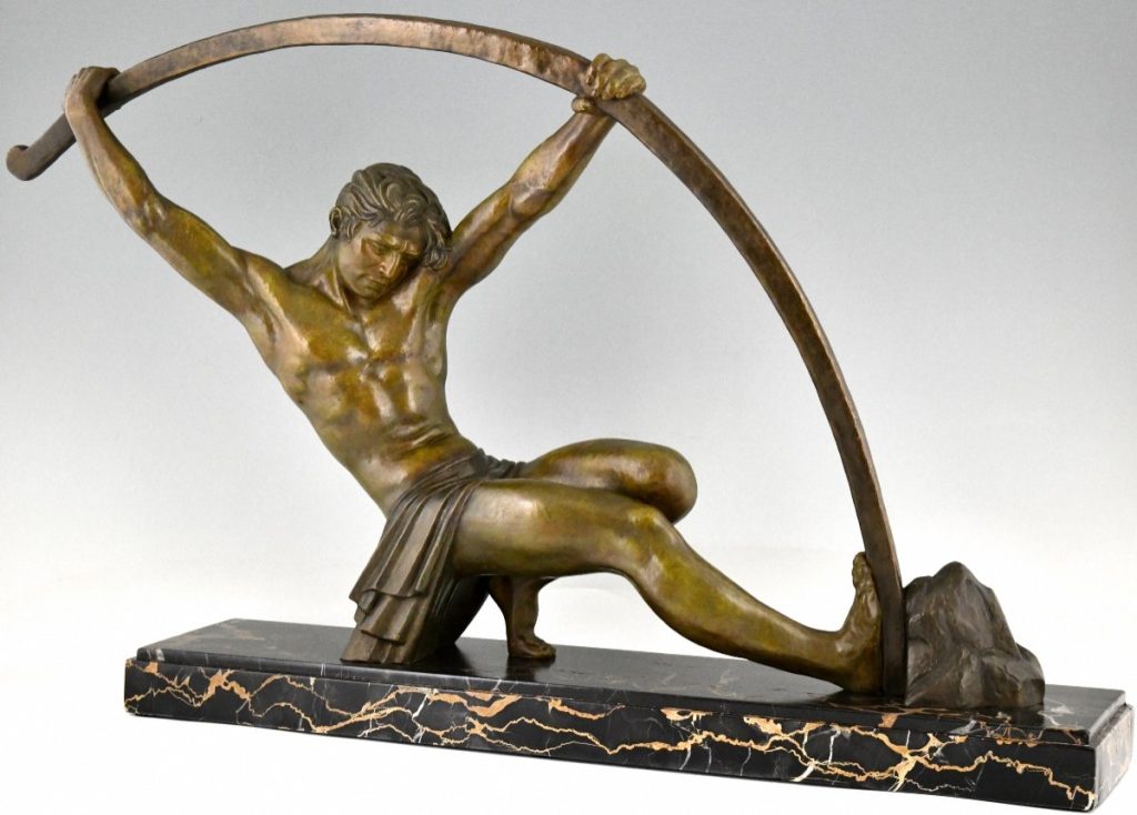 Chiparus sculpture of an archer titled Age of Bronze.