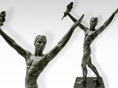 Pair of Trophy / Triumph sculptures by Chiparus under the J. Darcourt pseudonym.