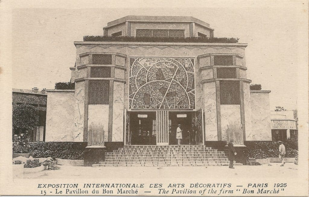 Pavilion of au Bon Marché and Pomone at the 1925 International Decorative Arts Exhibition in Paris.