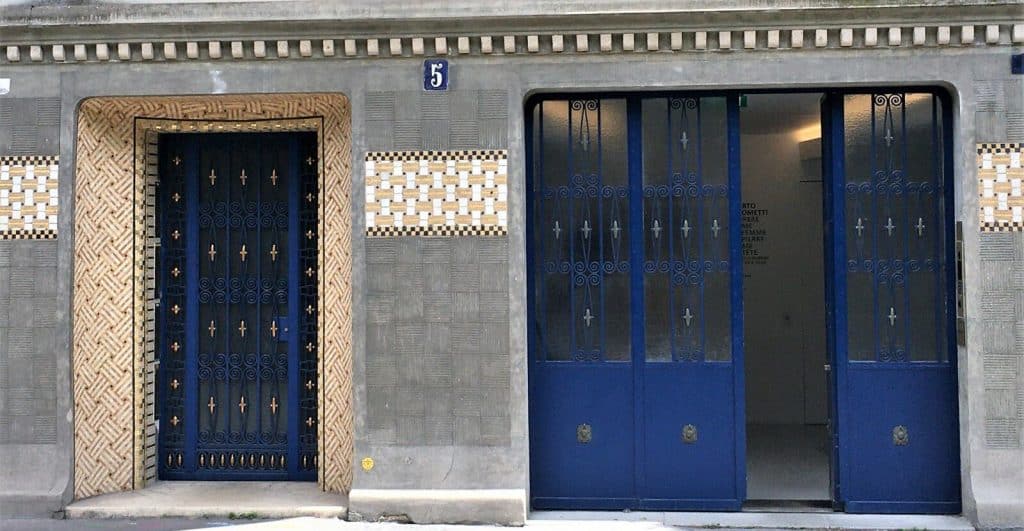 From Art Nouveau to Art Deco: Facade of 5 rue Victor Schœlcher, house of Paul Follot, now hosting the Fondation Giacometti.