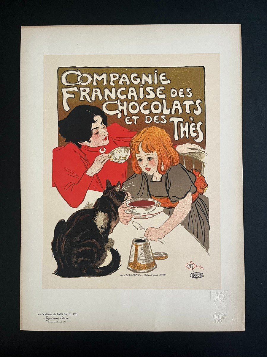 Affiche Café et cigarette, noir & blanc l.80 x H.60 cm