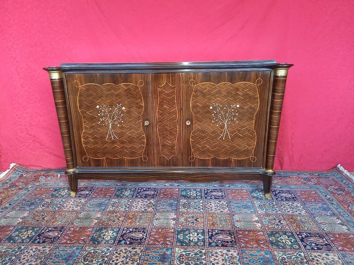 Faux-Bamboo Brass Side Table In The Style Of Jacques Adnet