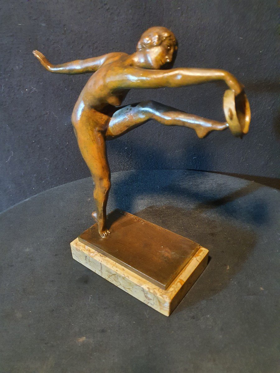 Proantic: Vitrine Art Deco 1920 à poser en bronze nickelé pour magas