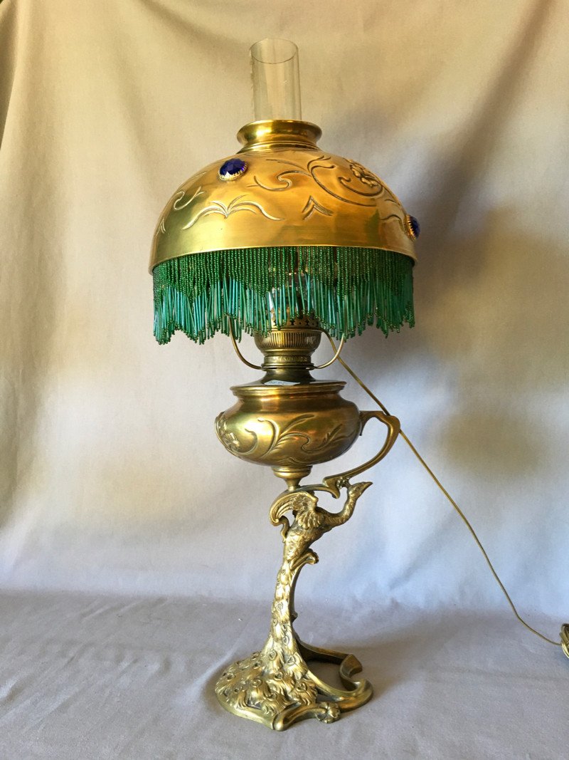 Handmade Oxidized Brass Kerosene Oil Wick lamp