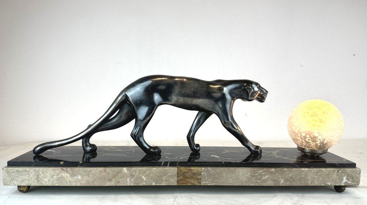 Sculpture Chat déco Noir H 42cm 