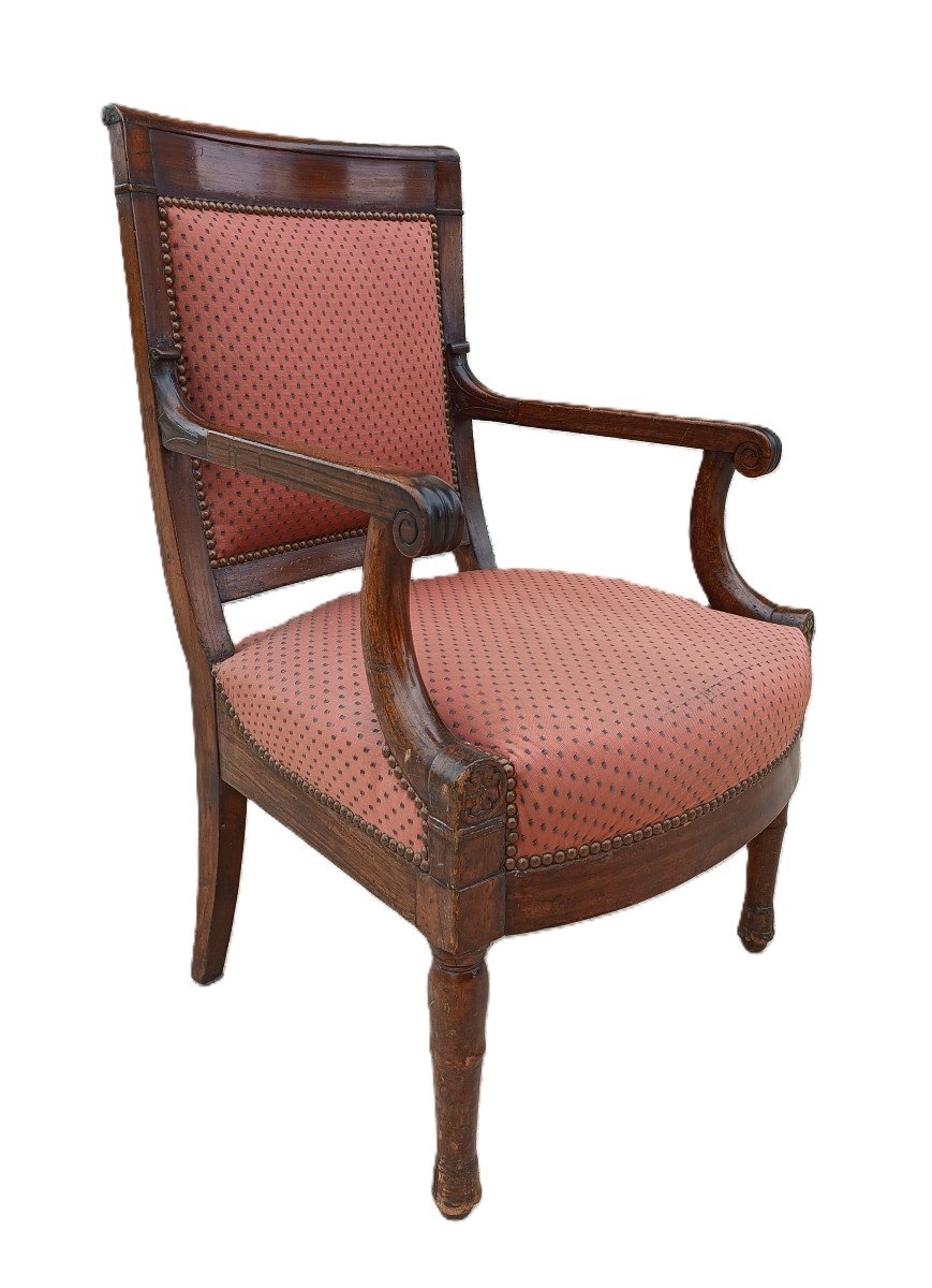 Empire Period Office Armchair - Stamped Jean-pierre Louis - Early 19th Century