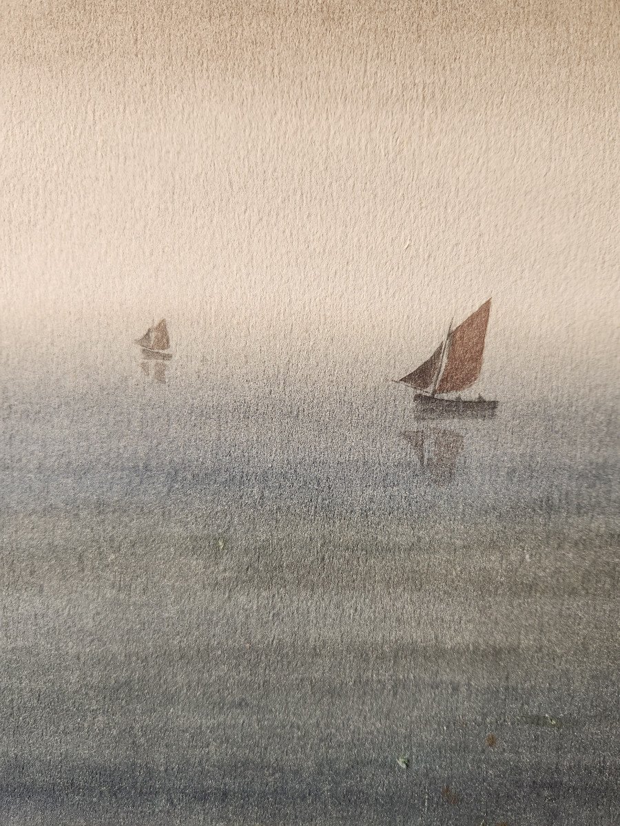 Fayçal Beyrouti, Artiste-peintre à Honfleur Aquarelle Sur Papier (encadré)-photo-4