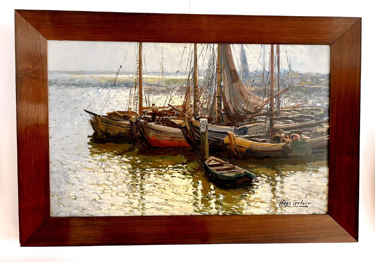 Huile Sur Toile Kees Terlouw Peintre Néerlandais (92.5x62.5cm) Port 