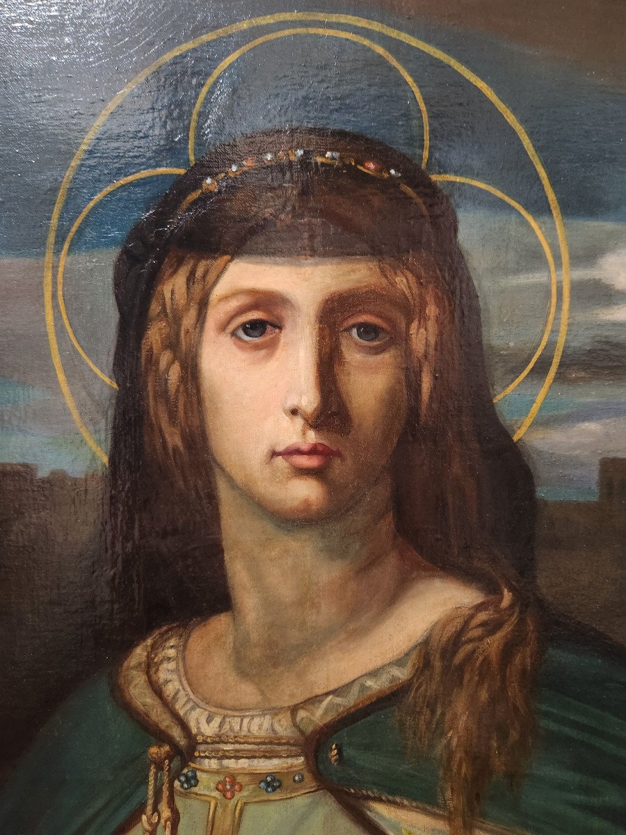 Tableau "sainte Monique" Par édouard Dumoulin (1898-1973), Peintre Français -photo-4