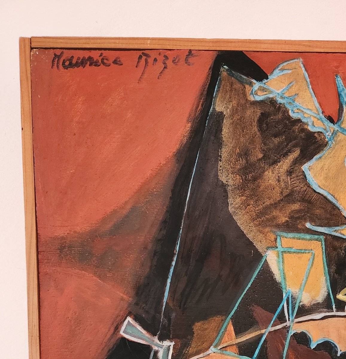 Peinture De Maurice Bizot – Nature Morte Cubiste, Début XXᵉ Siècle (dlg De Braque)-photo-2