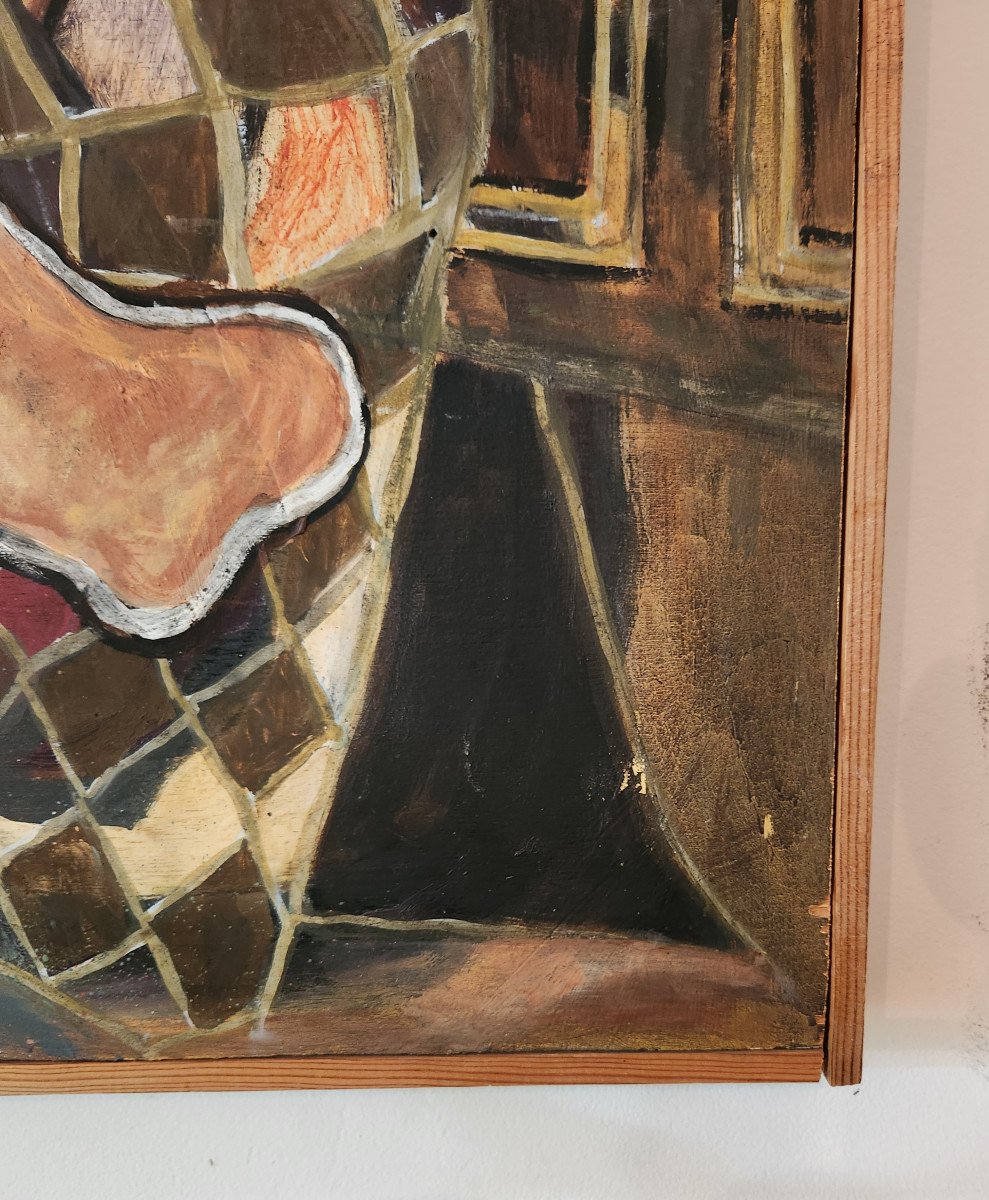 Peinture De Maurice Bizot – Nature Morte Cubiste, Début XXᵉ Siècle (dlg De Braque)-photo-1