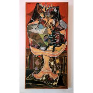 Peinture De Maurice Bizot – Nature Morte Cubiste, Début XXᵉ Siècle (dlg De Braque)