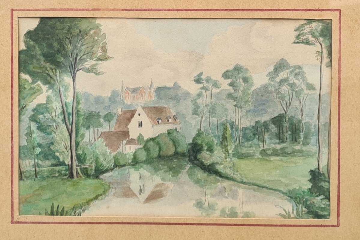 Aquarelles 1900 paysages sur le motif-photo-4