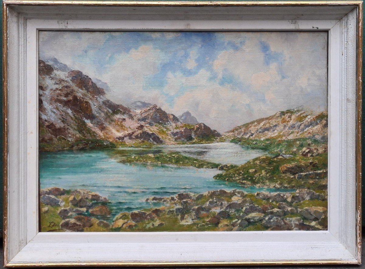 Edouard Brun Peintre De Montagne Lac Du Riffel-photo-3