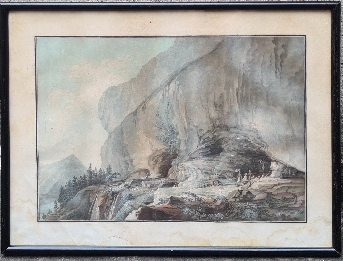 Caspar Wolf Engraving Cave Mountain-photo-2