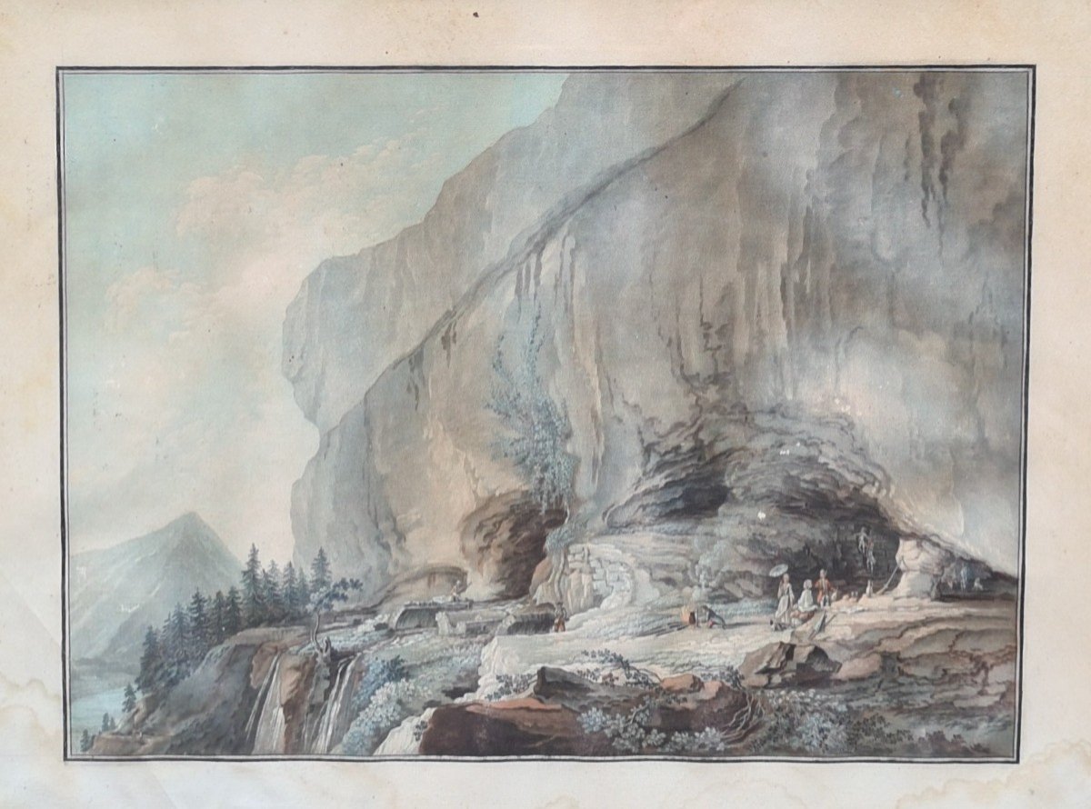 Caspar Wolf Engraving Cave Mountain