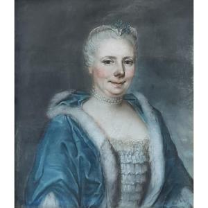 Portrait Pastel Elisabeth De La Roque