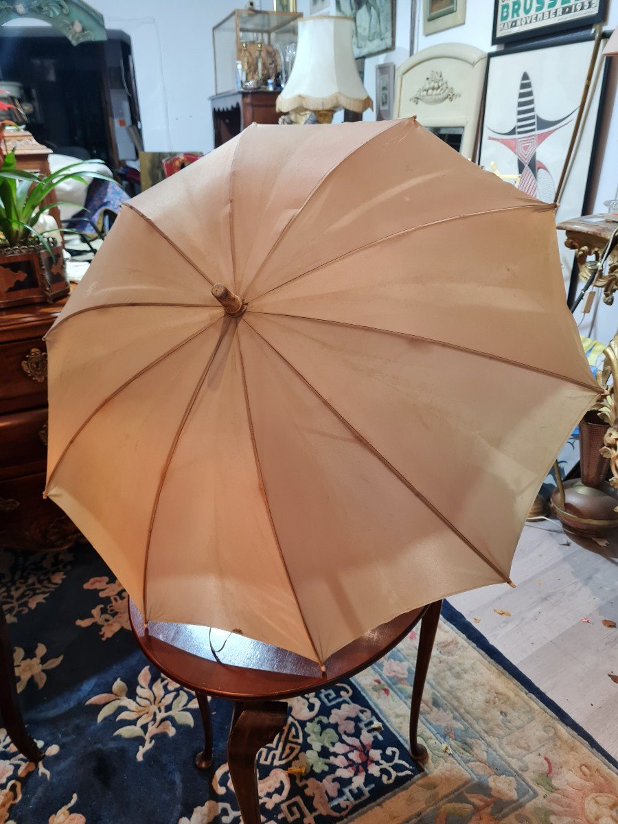 Rare Parapluie XIXe Pommeau Chinoisant Japonisant -photo-3