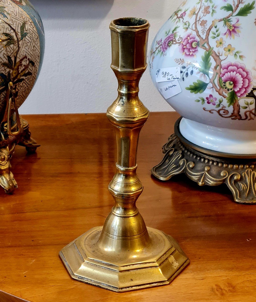 Regency Candle Holder Period XVIII Eme Gilded Bronze-photo-3