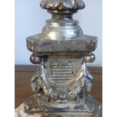 Pique Candle Silver Wood Louis XIV Period Circa XVII Eme