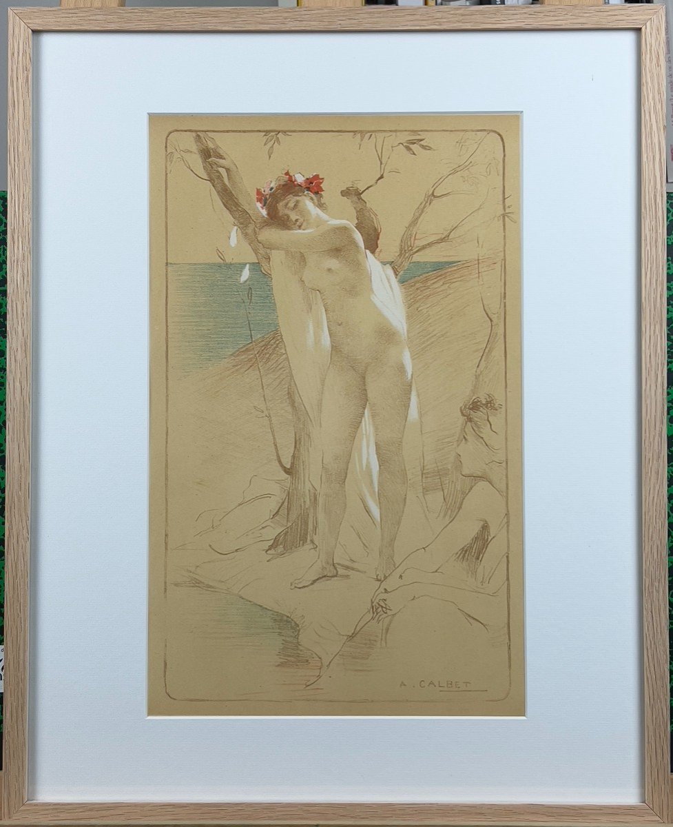 Antoine Calbet (1860-1942) - l'Inconnue - Lithographie De l'Estampe Moderne-photo-3