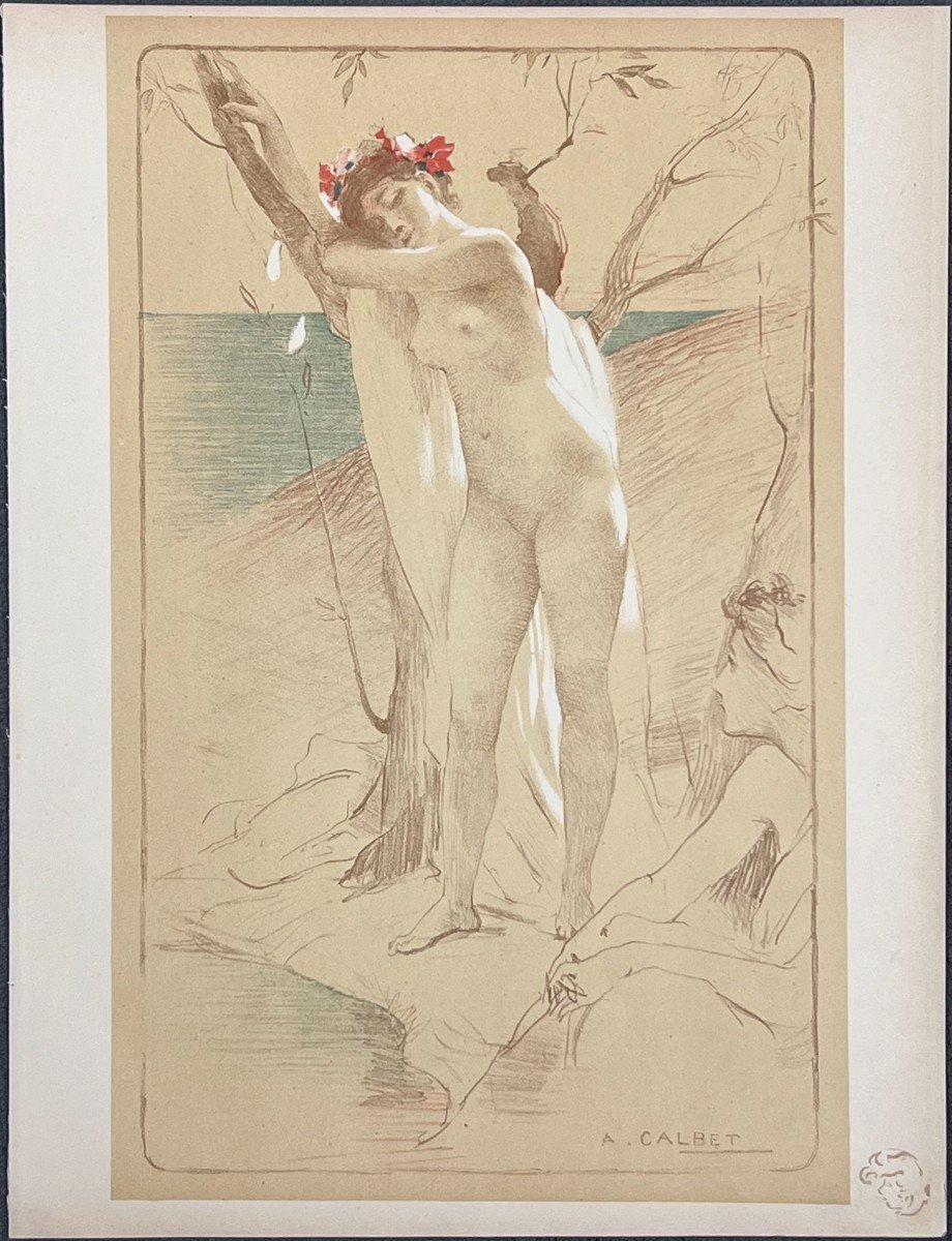 Antoine Calbet (1860-1942) - l'Inconnue - Lithograph From l'Estampe Moderne-photo-3