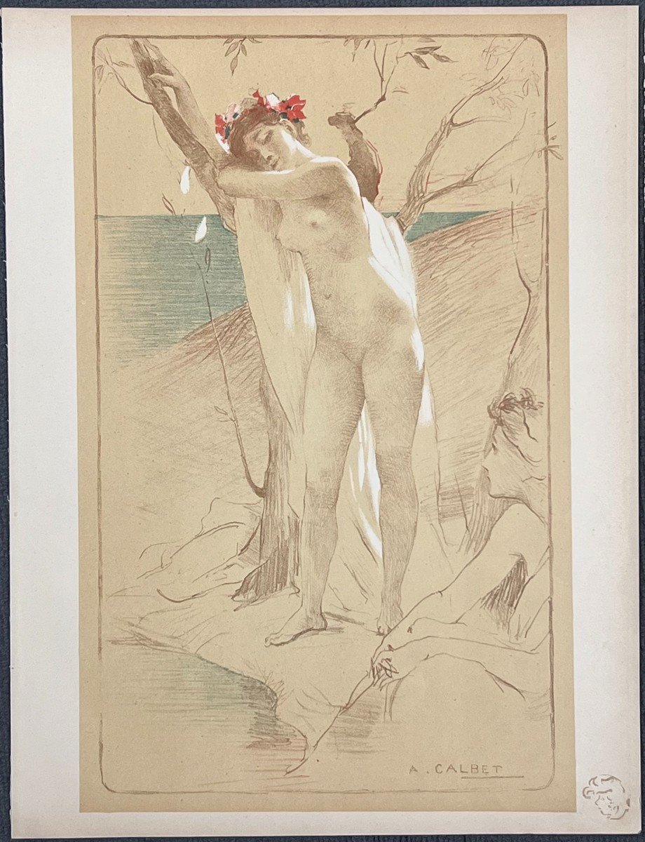 Antoine Calbet (1860-1942) - l'Inconnue - Lithographie De l'Estampe Moderne