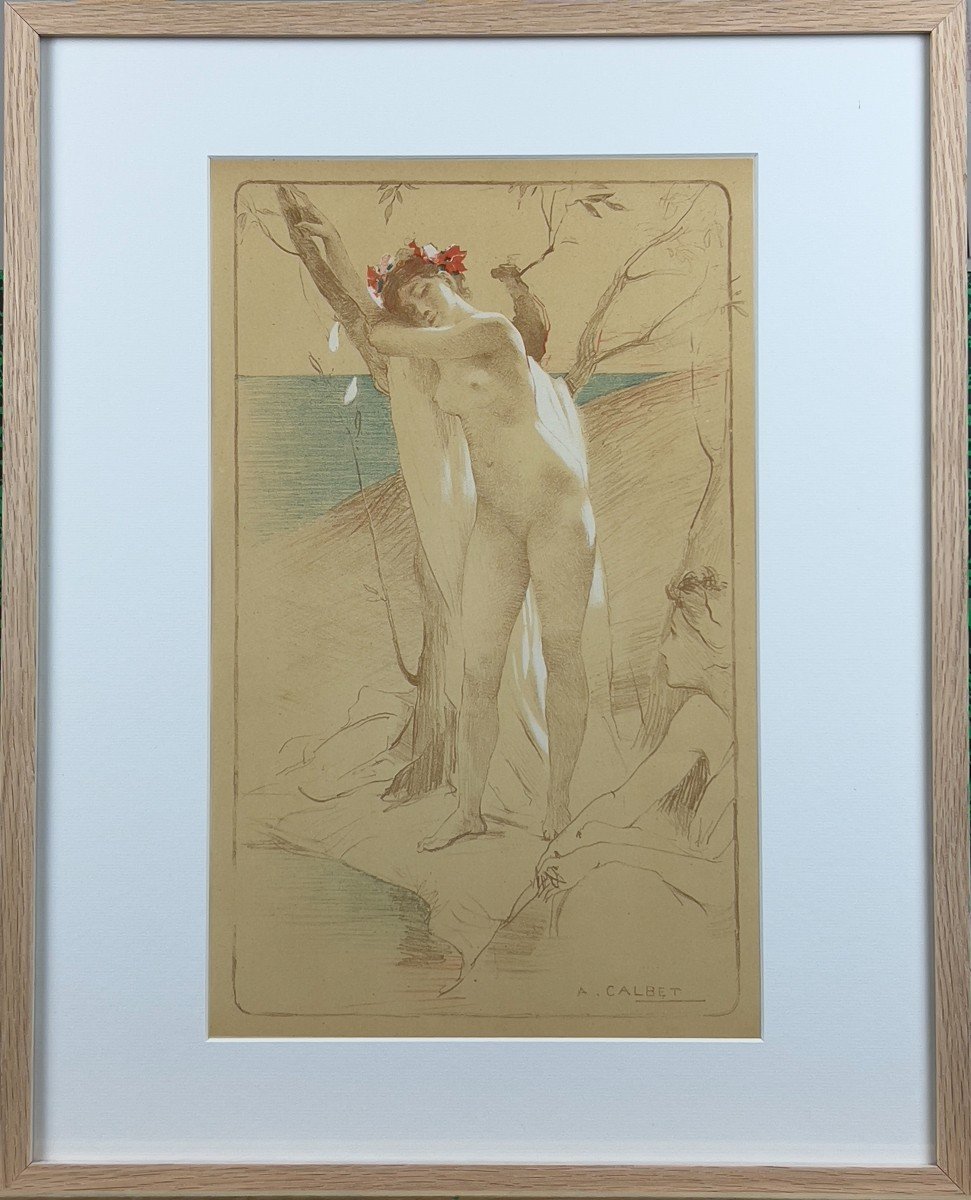 Antoine Calbet (1860-1942) - l'Inconnue - Lithograph From l'Estampe Moderne