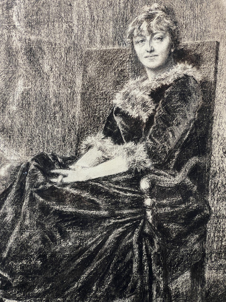 Dubois-menant, Portrait Of Gyp In Charcoal-photo-3