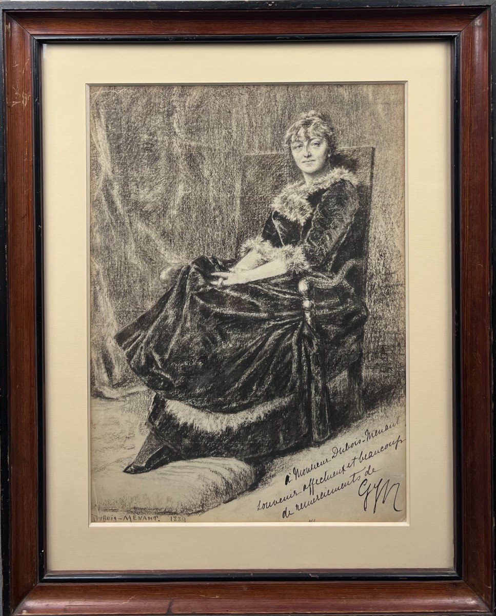 Dubois-menant, Portrait Of Gyp In Charcoal