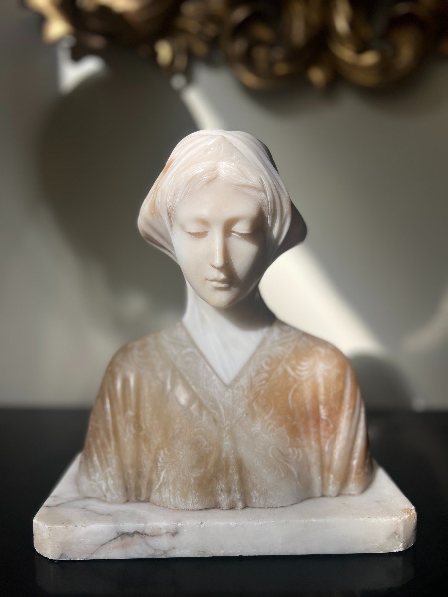 Alabaster Bust Of Beatrice