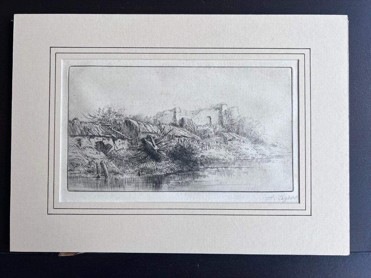 Alphonse Legros - The Abandoned Village - Etching And Drypoint-photo-3