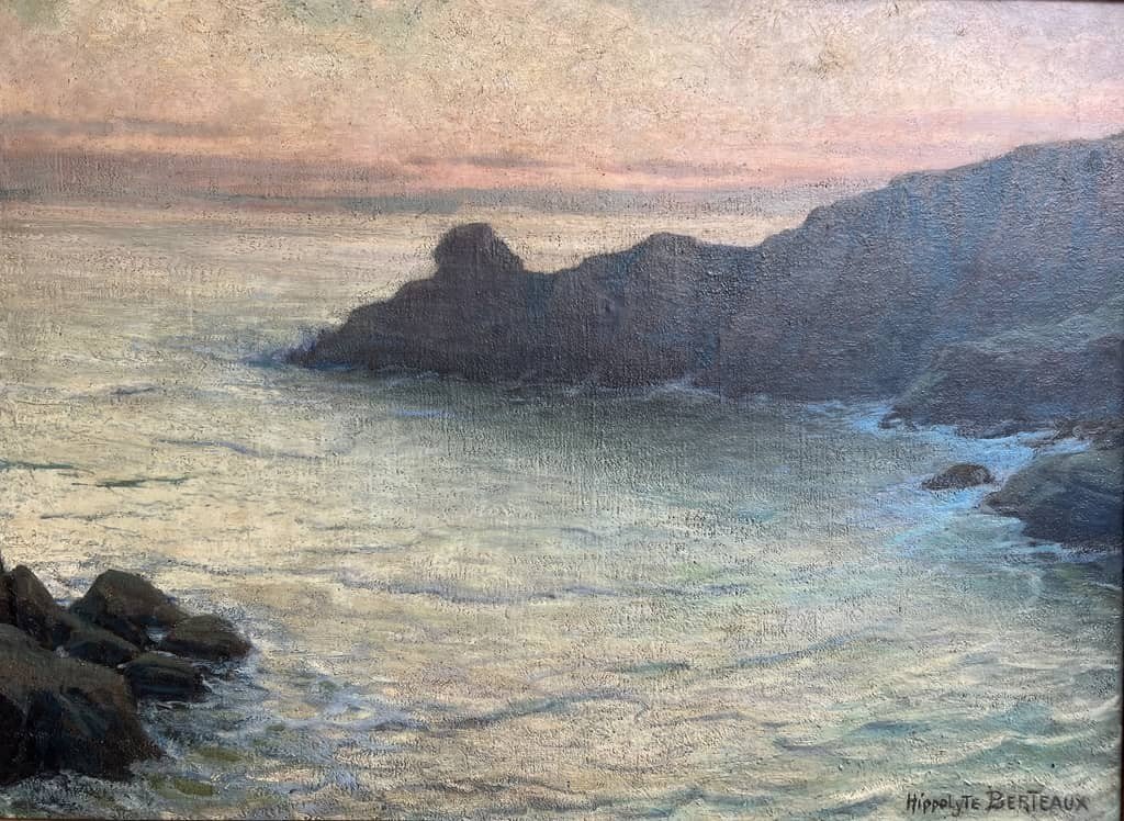 Hippolyte Berteaux (1843-1926) - Belle-Île - Huile sur Toile Marouflée sur Carton