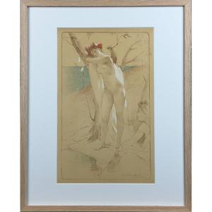 Antoine Calbet (1860-1942) - l'Inconnue - Lithographie De l'Estampe Moderne