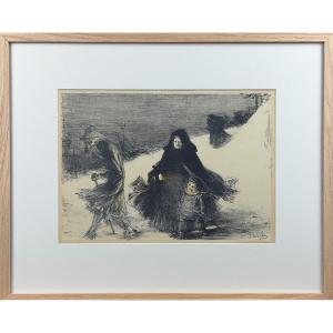 Charles Leandre - Noël - Lithograph