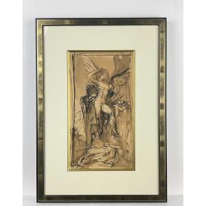 Jules Machard - Eros And Death - Drawing