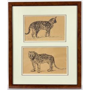 Théophile Alexandre Steinlen - Cat And Panther - Drawings